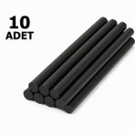 11 mm x 30 cm Renkli Silikon Tabancası Mumu – 10 Adet Sıcak Silikon Tabancası Yapıştırıcı Çubuğu – Şeffaf, Yeşil, Mavi, Pembe, Siyah, Kırmızı Renk Seçenekleri (Siyah)