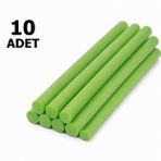 11 mm x 30 cm Renkli Silikon Tabancası Mumu – 10 Adet Sıcak Silikon Tabancası Yapıştırıcı Çubuğu – Şeffaf, Yeşil, Mavi, Pembe, Siyah, Kırmızı Renk Seçenekleri (Yeşil)