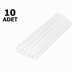 11 mm x 30 cm ŞEFFAF Renkli Silikon Tabancası Mumu – 10 Adet Sıcak Silikon Tabancası Yapıştırıcı Çubuğu – Şeffaf, Yeşil, Mavi, Pembe, Siyah, Kırmızı Renk Seçenekleri