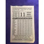 11 Nisan 2001 Takvim Yapragi - Nostalji Koleksiyonluk Takvim Yapragi
