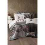 11 Parça Battaniyeli Çeyiz Seti - Tafta Yatak Örtüsü & Nevresimli Çeyiz Takımı-Peludo-Pudra - 240 x 260 cm