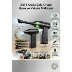 110.000 Rpm Güçlü Motor, Led Işıklı Mini Şarjlı Hava Üfleyici Ve Vakumlu El Süpürgesi 2 Si 1 Arada