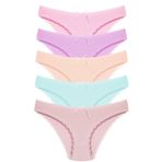 1101 Bikini Kadın T. Dantelli Külot Paketi, V10- Pembe, Lila, Somon, Mint, Vizon, XL