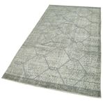 110x216 cm Geometrik Halı Gri Geometrik Yün El Dokuma Modern Geometrik Etnik Eskitme Desenli Boho Oturma Odası Salon Yolluk Koridor Mutfak Halısı