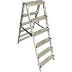 111 Merdiven 6+6 Çift Çıkışlı Ev Tipi Alüminyum Merdiven - 130 cm