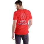 112 Acil Sağlık Erkek Kırmızı T-Shirt %100 Pamuk Rahat Kalıp Bisiklet Yaka - 105 - Kırmızı - XL