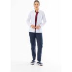 112 Giyim Hakim Yaka Kulplu Kadın Doktor Önlüğü Alpaka Kumaş Ceket Boy (BKO001) - Beyaz - 2XL
