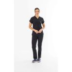 112 Giyim Likra Yarasa Kol Doktor Hemşire Forması Alt Üst Takım Füme Gri (LYRS1006) - Siyah - 2XL