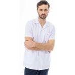 112 Giyim Spor Yaka Kısa Kol Erkek Doktor Önlüğü Alpaka Kumaş Beyaz (BEO106) - XL