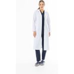 112 Giyim Spor Yaka Maxi Boy Kadın Doktor Önlüğü Alpaka Kumaş Beyaz (BKO008) - XL