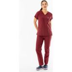 112 Giyim Terikoton Yarasa Kol Doktor Hemşire Forması Alt Üst Takım Bordo (TYRS0003) - 3XL