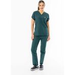 112 Giyim Terikoton Yarasa Kol Doktor Hemşire Forması Alt Üst Takım Bordo (TYRS0003) - Avcı Yeşili - 2XL