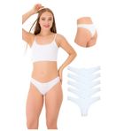 1130 Brazil Dantelli Kadın Külot Paketi, V1- Beyaz, L-XL