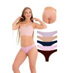 1130 Brazil Dantelli Kadın Külot Paketi, V5- Vizon, Bordo, Lacivert, Lila, Kapuçino, L-XL