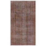 113x195 cm Atina Kahverengi Vintage Yün El Dokuma Modern Geometrik Etnik Eskitme Desenli Boho Oturma Odası Salon Yolluk Koridor Mutfak Halısı