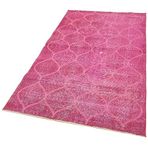 113x203 cm Geometrik Halı Pembe Geometrik Yün El Dokuma Modern Geometrik Etnik Eskitme Desenli Boho Oturma Odası Salon Yolluk Koridor Mutfak Halısı