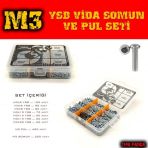 1140 Parça M3 YSB Vida Somun ve Pul Seti