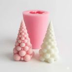 1143 - Silikon Kalıp Mum Kalıbı - Bubble Çam Ağacı