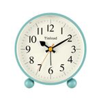 11,5 cm Vintage Retro Analog Çalar Saat, Süper Sessiz Tik Takmayan Küçük Saat Gece Lambası, Erteleme, Pille Çalışan, Oturma Odası, Yatak Odası, Başucu, Masa için (Yeşil)