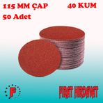 115 MM Cırt Zımpara 40 Kum 50 Adet