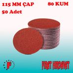 115 MM Cırt Zımpara 80 Kum 50 Adet