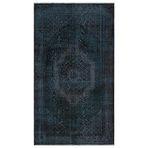 118x205 cm Atina Siyah Vintage Yün El Dokuma Modern Geometrik Etnik Eskitme Desenli Boho Oturma Odası Salon Yolluk Koridor Mutfak Halısı