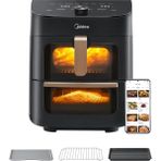 11L Çift Bölmeli Airfryer Fırın, Cam Pencereli, 10 Fonksiyonlu, Wi-Fi, Alexa Uyumlu - Siyah