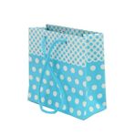 11x11 Cm Mavi Puantiyeli Tutma İpli 50 Li Mini Karton Çanta