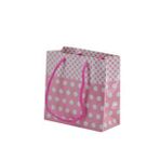 11x11 Cm Pembe Puantiyeli Tutma İpli 50 Li Mini Karton Çanta