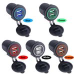 12-32 Volt Araç Çift Port Usb Şarj Yeşil Işık