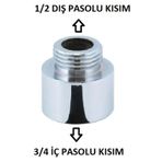 1/2-3/4 Bas Uzatması Metal Banyo Batarya Duş Hortumu Adaptörü