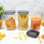12 Adet 1.1 Lt Istiflenebilir Kristal Vakumlu Erzak Kabi 1.1 Lt Vakumlu Saklama Kabi