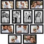 12 Adet 15X21 Çerçeve - Mdf A5 Çerçeve - Çoklu Fotoğraf Çerçevesi - Siyah
