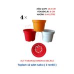 12 Adet 3 Renkli Plastik Saksı (10.5 CM.LİK) Alt Tabaksız