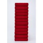 12 Adet 50 x 90 cm Mikrofiber El Yüz Kuaför Berber Spor Havlusu Leke ve Saç Boyası Tutmayan - Bordo