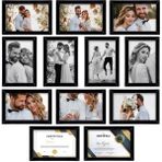 12 Adet A4 Çerçeve - Mdf 21X30 Çerçeve - Çoklu Fotoğraf Çerçevesi - Diploma Çerçevesi - Sertifika - Siyah