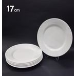 12 Adet Beyaz Melamin Tatlı,pasta Tabağı 17cm Sığ Tabak Günlük Kullanım İçin Hesaplı Kase Altı