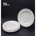 12 Adet Beyaz Melamin Tatlı,pasta Tabağı 19cm Sığ Tabak Günlük Kullanım İçin Hesaplı Kase Altı
