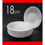 12 Adet Beyaz Oluklu Melamin Çukur Yemek Tabağı 18x3cm Pilav, Kuru Nohut Çok Hesaplı Sulu Yemek Kabı