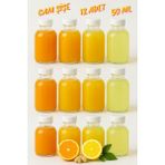 12 Adet Cam 50 ml Mini Shot Ginger Detox Şişe Plastik Sızdırmaz Kapaklı Kolonya Koku Süs Küçük Şişe