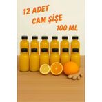 12 Adet Cam Shot Şişesi Sızdırmaz Siyah Plastik Kapaklı Kolonya Koku Süs Çok Amaçlı Şişe 100ML