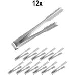 12 Adet Çelik 21 Cm. Buz ve Şeker Maşası MT129-12