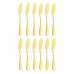 12 Adet Çelik Gold Renk Tereyağ Reçel Kahvaltı Bıçağı cin618sr-12