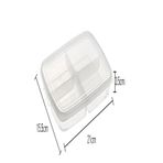 12 Adet Dondurulmuş Mini 4 Bölmeli Öğünlük Et Sebze Saklama Kabı - Kıyma Tavuk Buzluk Organizer