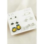 12 Adet Emoji Metal Taşlı Küpe