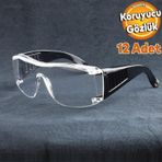 12 Adet Is Guvenlik Gozlugu Lazer Uv Laboratuvar Laborant Koruyucu Kaynak Toz Korumali Gozluk Seffaf