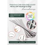 12 Adet Metal Paslanmaz Cırt Kelepçe 4.6X250 Mm Çelik Kablo Zip Bağı Çok Amaçlı Metal Bağlama