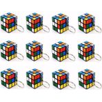 12 Adet Mini Rubik Zeka Küpü (Sabır Küpü) 3x3 Anahtarlık - Pembe