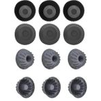 12 Adet Muffin Kalıbı, 6 Düz+6 Göbekli Model Silikon Mini Browni kek Kalıbı, Airfryer Cupcake Kalıbı - Antrasit