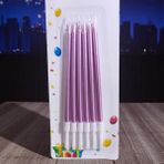 12 Adet Parlak Metalik Pembe Mum 14 cm Metalik Pembe Pasta Mumu Pembe Doğum Günü Mumu